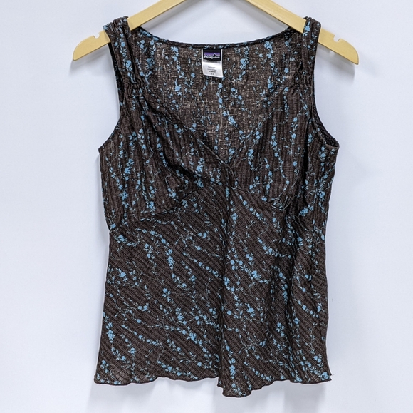 Patagonia Floral Tank Top, Hemp, High-back Tank Top, Ladies 12, Retro / Vintage - Picture 4 of 12